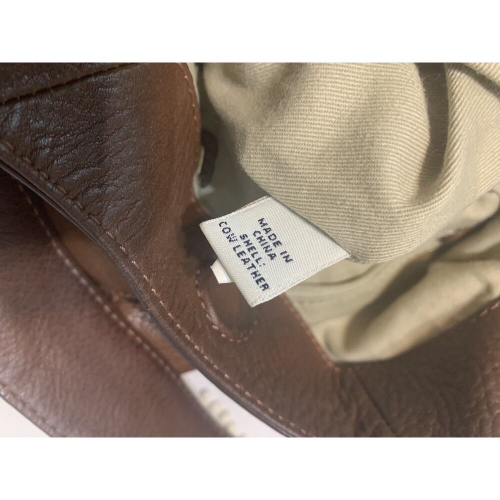 Banana Republic Large Cow Leather Hobo Bag 4 pockets Whipstitch Braided Strap - Picture 11 of 12
